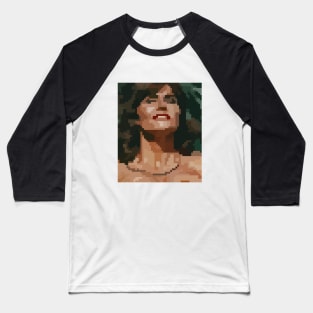 Pixel Art (Smiling woman) Baseball T-Shirt